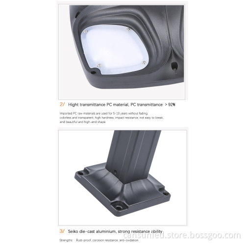 IP65 Waterproof Aluminum Solar LED Garden Light